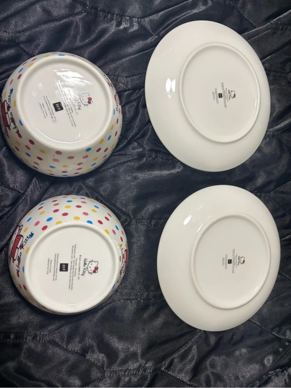 RARE Hello Kitty 2013 Sanrio Porcelain Plate & Bowl Set – Set of 2